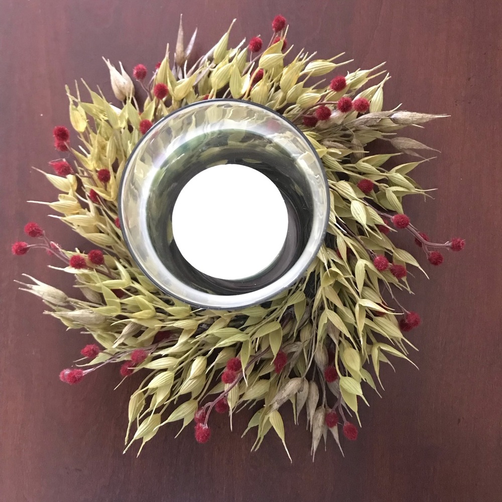 HAND CRAFTED UNIQUE 6” Mini Wreath/Candle Ring